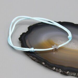 Jewelry star blue silver string bracelet adjustable fashion delicate brand new